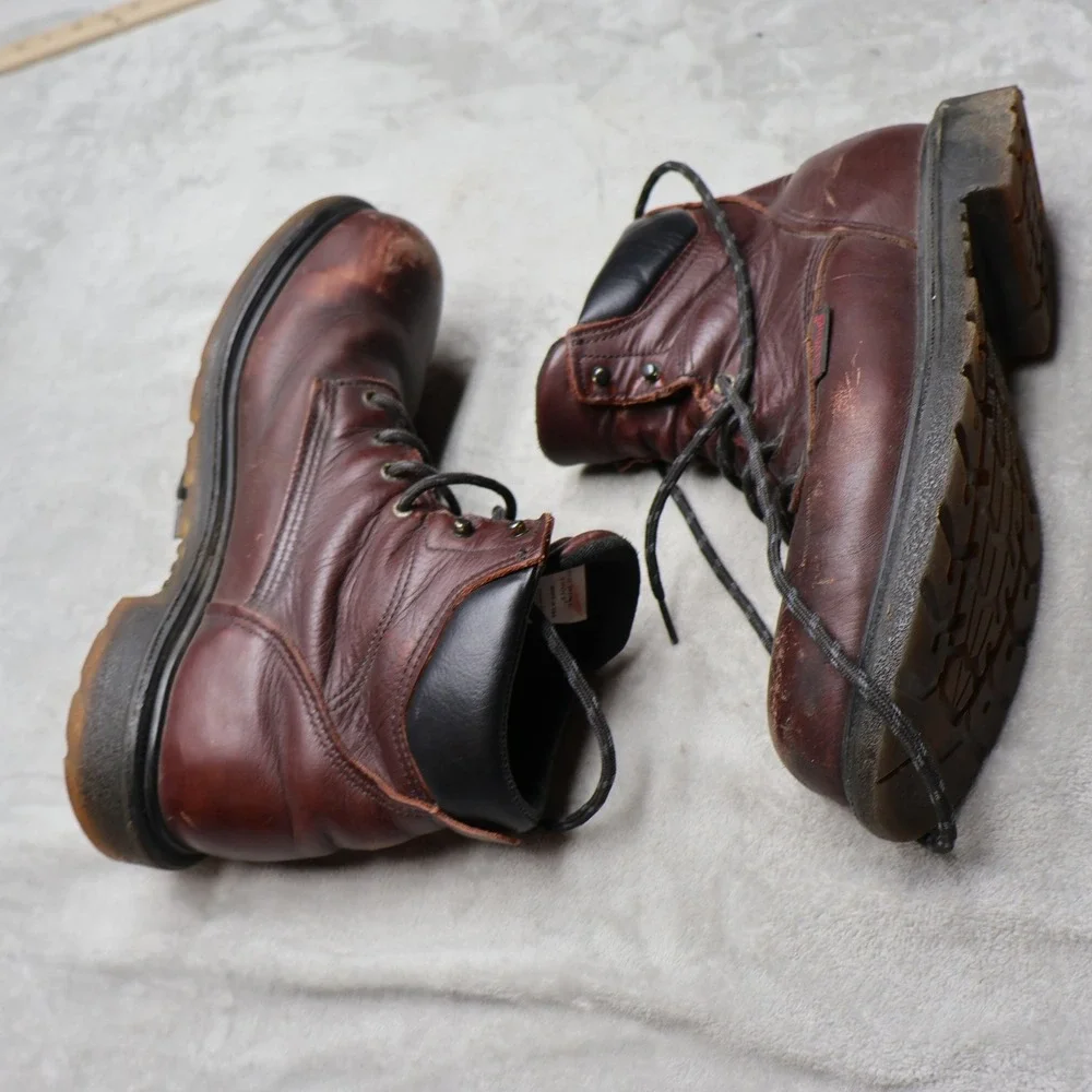 Red Wing Mens 11.5 Work Boots Brown Leather Steel Toe Utility USA Made 2406